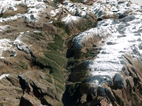 Mountain landscape Khakaborazi National Park Modelo 3D