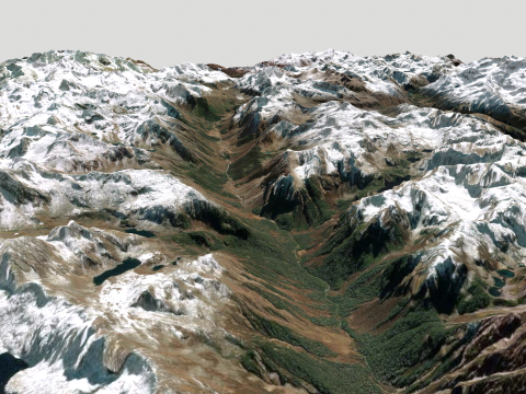 Mountain landscape Khakaborazi National Park Modelo 3D