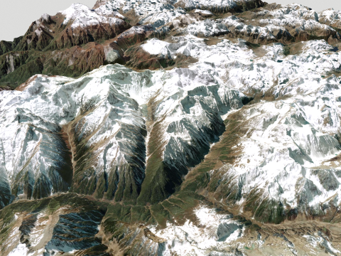 Mountain landscape Khakaborazi National Park Modelo 3D
