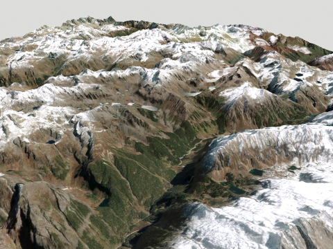 Mountain landscape Khakaborazi National Park Modelo 3D