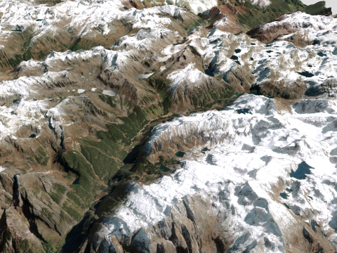 Mountain landscape Khakaborazi National Park Modelo 3D