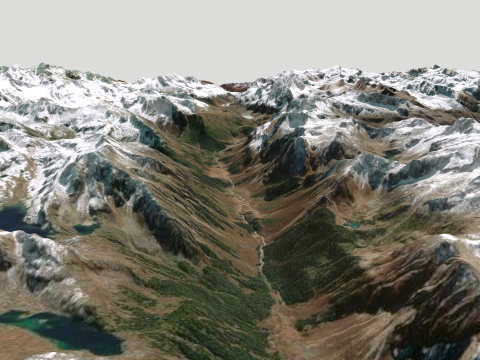 Mountain landscape Khakaborazi National Park Modelo 3D
