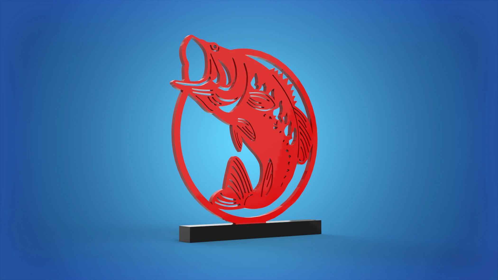 Est&aacute;tua de peixe Modelo 3D .c4d .max .obj .3ds .fbx .stl .blend 