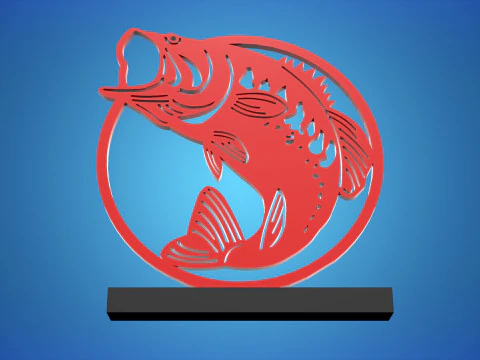 Est&aacute;tua de peixe Modelo 3D