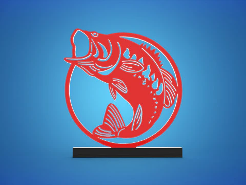 Est&aacute;tua de peixe Modelo 3D