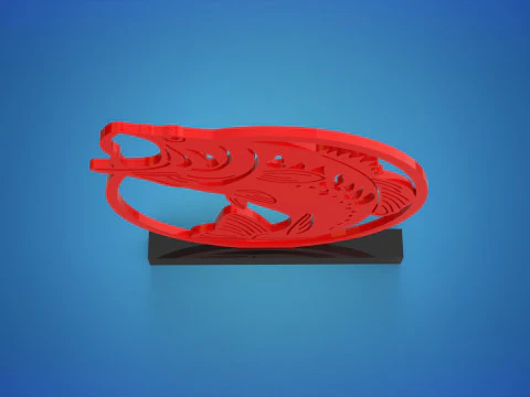 Est&aacute;tua de peixe Modelo 3D