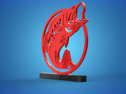 Est&aacute;tua de peixe Modelo 3D