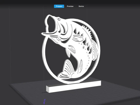 Est&aacute;tua de peixe Modelo 3D