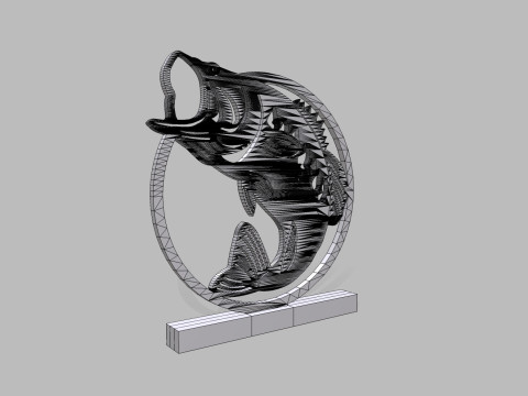 Fish statue Model 3D