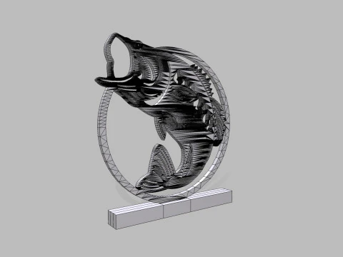 Est&aacute;tua de peixe Modelo 3D