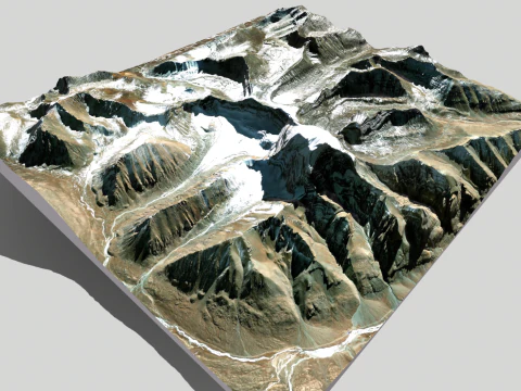 Mountain landscape Naqu Glacier Nepal 3D Model