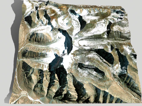 Mountain landscape Naqu Glacier Nepal 3D Model
