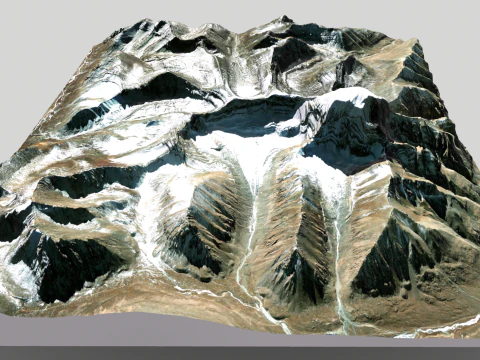 Mountain landscape Naqu Glacier Nepal 3D Model
