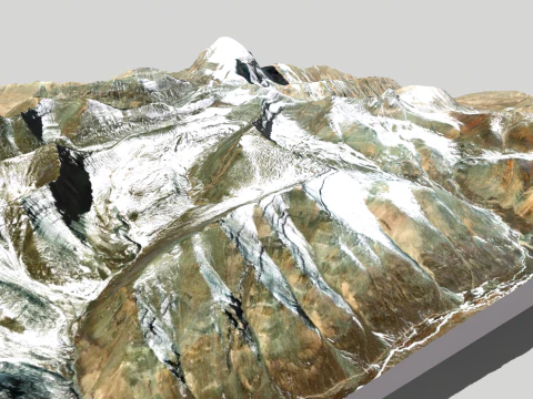 Mountain landscape Naqu Glacier Nepal 3D Model