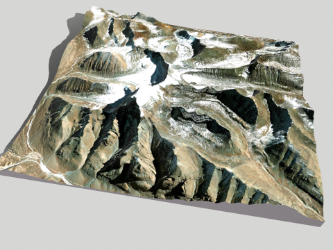 Mountain landscape Naqu Glacier Nepal 3D Model