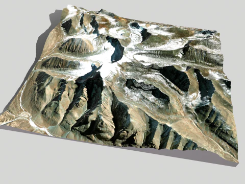 Mountain landscape Naqu Glacier Nepal 3D Model