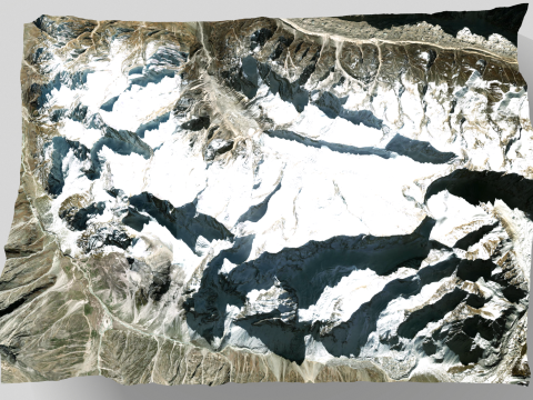 Mountain landscape The Arwa Group Himalayan peaks 3D-Modell