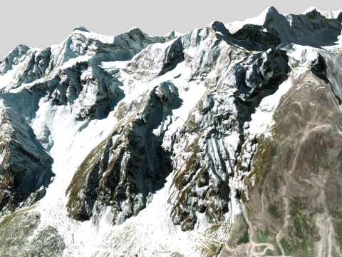 Mountain landscape The Arwa Group Himalayan peaks 3D Model
