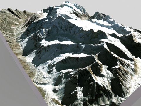 Mountain landscape The Arwa Group Himalayan peaks 3D Model