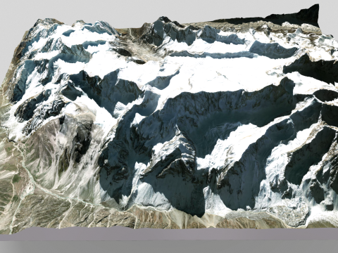 Mountain landscape The Arwa Group Himalayan peaks 3D Model