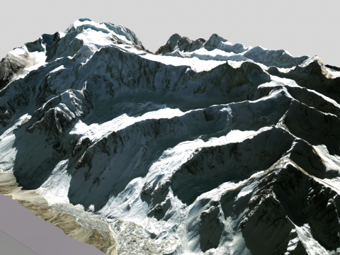 Mountain landscape The Arwa Group Himalayan peaks 3D Model