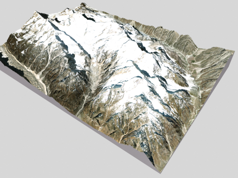 Mountain landscape The Arwa Group Himalayan peaks 3D Model