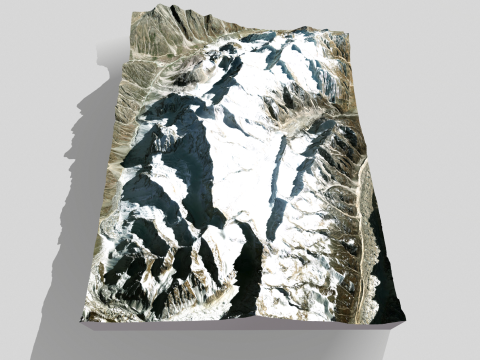Mountain landscape The Arwa Group Himalayan peaks 3D Model