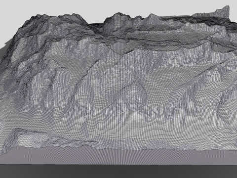 Mountain landscape The Arwa Group Himalayan peaks 3D Model