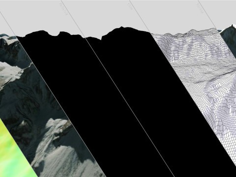Mountain landscape The Arwa Group Himalayan peaks 3D Model