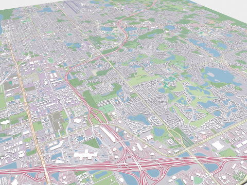 Cityscape Sanford Florida United States 3D Model