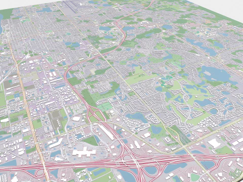 Cityscape Sanford Florida United States 3D Model