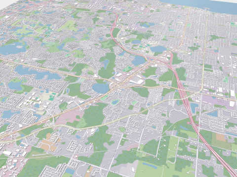 Cityscape Sanford Florida United States 3D Model