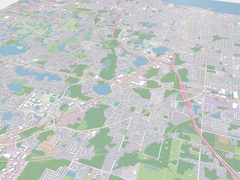 Cityscape Sanford Florida United States 3D Model