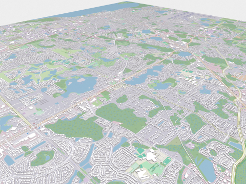 Cityscape Sanford Florida United States 3D Model