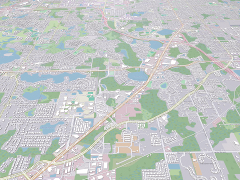 Cityscape Sanford Florida United States 3D Model