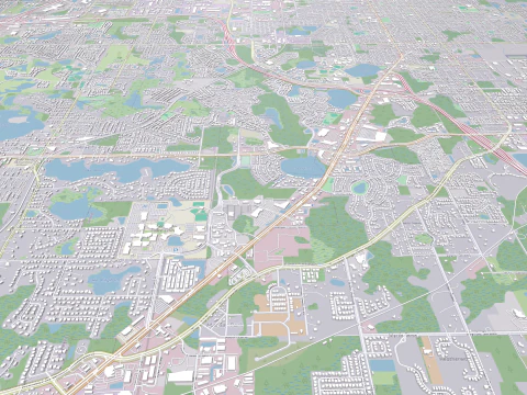 Cityscape Sanford Florida United States 3D Model