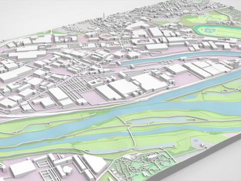 Business park Gewerbegebiet Germany Modello 3D