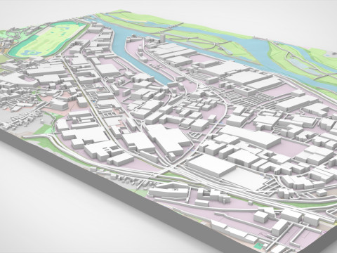 Business park Gewerbegebiet Germany Modello 3D
