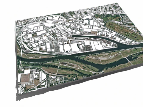 Parque empresarial Gewerbegebiet Alemanha Modelo 3D