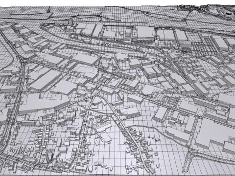 Business park Gewerbegebiet Germany Modello 3D