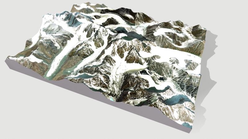 Mountain landscape Bogdo Ula Peak China 3D Model .c4d .max .obj .3ds .fbx .stl .blend
