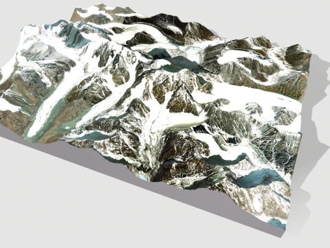 Dağ manzarası Bogdo Ula Zirvesi &Ccedil;in 3D Model