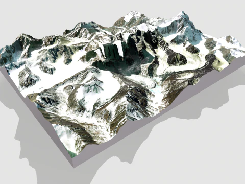 Mountain landscape Bogdo Ula Peak China 3D Model