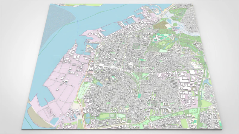 都市景観エスビャウ デンマーク 3Dモデル .c4d .max .obj .3ds .fbx .stl .blend 