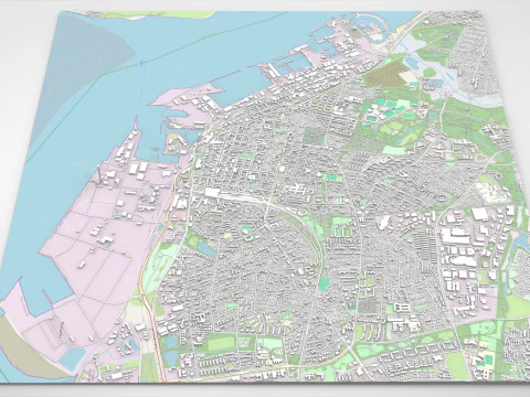Міський пейзаж Есб'єрга, Данія 3D Модель