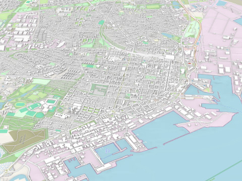 Cityscape Esbjerg Denmark 3Dモデル
