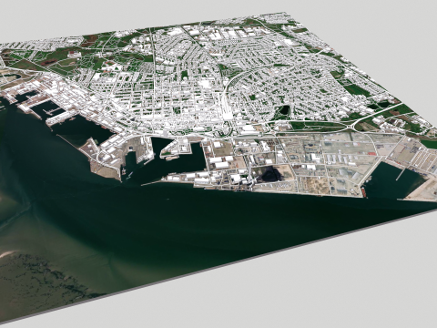 Cityscape Esbjerg Denmark 3Dモデル