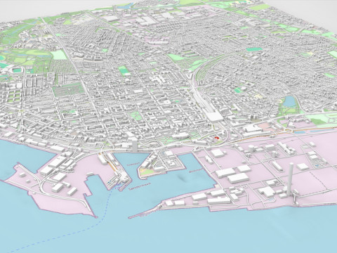Cityscape Esbjerg Denmark 3Dモデル