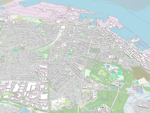 Cityscape Esbjerg Denmark 3Dモデル