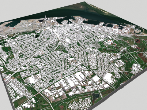 Cityscape Esbjerg Denmark 3Dモデル